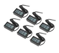 AYWHP 6 unidades Mini LCD Digital Termómetro Digital LCD Temperatura Monitor con Sensor Externo Control de Temperatura Termómetro con Sensor para Frigorífico, Congelador Acuario