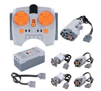 AYWHP 8 Piezas Motor eléctrico Juguete Set, Kit de Funciones eléctricas con servo Motor, Control Remoto de 2,4 GHz, Caja de batería, Motor M/L, Cable de extensión Compatible con Muchos Modelos