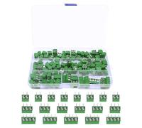 AYWHP Juego de 100 terminales de tornillo PCB, 5 mm, color verde, 2 pines, 3 pines, 4 pines, 300 V, 16 A, bloque de terminales de soldadura compatible con proyectos electrónicos Arduino DIY (80 x 2