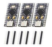 AYWHP - Placa de Desarrollo de microcontrolador Pro Micro con Chip 32U4, 3 Unidades de microcontroladores Profesionales de 5 V/16 MHz con Interfaz USB integrada Tipo C Compatible con Arduino IDE