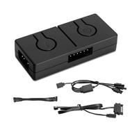 AYWHP RGB Converter 12 V a 5 V ARGB Controller Hub - Dual Control con sincronización de placa base / control manual, adaptador ARGB de 5 V/3 pines, 12 V/4 pines, compatible con placas base RGB