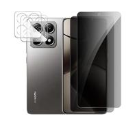 AYWLPP 2 Piezas Protector Pantalla de Privacidad para Xiaomi 14T Pulgadas con 2 Piezas Protector de Lente de Cámara, Anti Espía Cristal Vidrio Templado, Dureza 9H, Anti Arañazos