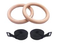 AYWTIUN Anillos de Gimnasia de Madera for niños, Anillo de Gimnasia de 25 mm con Correas Ajustables, Hebillas, Gimnasio de Interior, Patio de Juegos, dominadas para Gimnasia(Strap Length 3meter)