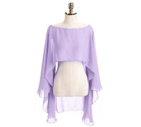AYWTIUN Chal Boda Chaqueta de Boda Chal con Capa de Gasa Larga Verde envolturas de Hombros for Mujer para Fiestas de Noche, Boda(Purple)