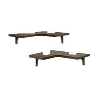 AYWTIUN Corner Floating Shelves Wall Mounted Rustic Wood Wall Storage Shelves for Bedroom Living Room Bathroom Kitchen Office Decorative para estantería(Set of 2pcs)