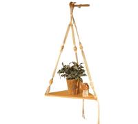 AYWTIUN Corner Shelf Macrame Wall Hanging Wood Floating Shelves Rustic Wall Shelf Decor Storage Rack for Plants Pots Photo Frames para estantería(Size1)