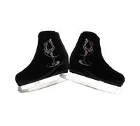 AYWTIUN Cubrezapatos para Patines artísticos Cubierta Protectora de Terciopelo for Zapatos for Adultos, Accesorios térmicos for Botas Patinaje con Diamantes imitación Brillantes(Black,S)