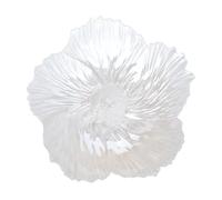 AYWTIUN frutero Crystal Glass Tray for Snacks and Candy Elegant White Jade Fruit Plate with Floral Design Decorative Cesta decorativa de metal para frutas, verduras(White-L)