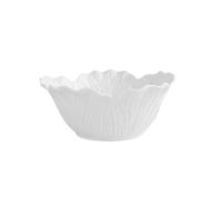 AYWTIUN frutero Flower Ceramic Bowl Pure White Creative Cabbage Relief Tableware Fruit and Vegetable Salad Cesta decorativa de metal para frutas, verduras(6 inch-bowl)