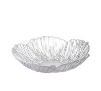 AYWTIUN frutero Flower Glass Plate Dinner Pearl Fruit Snack Holder Jewelry Storage Tray Trinket Dish Cesta decorativa de metal para frutas, verduras(Clear flower tray M)