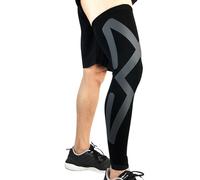 AYWTIUN Medias de Compresion Manga de compresión de Pierna Completa for Hombre y Mujer, Rodilleras largas, Protector de Soporte for Correr, Baloncesto y Ciclismo, 1 Uds.(Gray,L)
