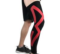 AYWTIUN Medias de Compresion Manga de compresión de Pierna Completa for Hombre y Mujer, Rodilleras largas, Protector de Soporte for Correr, Baloncesto y Ciclismo, 1 Uds.(Red,L)