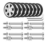 AYXAMO Ruedas Maleta 8 Ruedas de Repuesto Plateadas con Tornillo for Maletas Viaje, 55 mm, Kit reparación Equipaje, Bricolaje