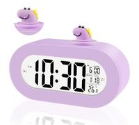 Ayybboo Despertador Digital Infantil con Función de Repetición,Retroiluminación Automática por la Noche,Reloj Despertador Infantil de Dinosaurios Regalo para Niños y Niñas (Púrpura)