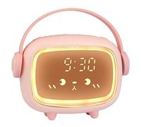Ayybboo Despertador Infantil Digital Con Luces Colores y Lámpara de Luz Nocturna Para Niñas y Niños - Reloj Silencioso (Rosa)