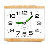 Ayybboo Reloj Despertador Analógico, Despertador Silencio con Luz Sin Tictac Reloj de Mesa Simple con Snooze Reloj Despertador Dormitorio Estudio Despertadores para Niños (Color Madera)