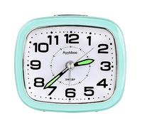 Ayybboo Reloj Despertador Analógico, Despertador Silencio con Luz Sin Tictac Reloj de Mesa Simple con Snooze Reloj Despertador Dormitorio Estudio Despertadores para Niños (Verde)