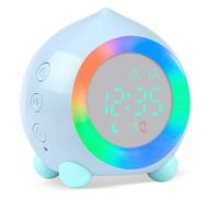 Ayybboo Reloj Infantil Digital, Simulador de Amanecer para Niños con Luces Colores y Lámpara de Luz Nocturna Despertador Silencioso (Azul)