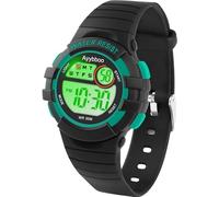 Ayybboo Reloj infantil, modelo de muestra (horas/semana), WR30M impertinente, máscaras de acero inoxidable, silicona también es adecuado para deportes al aire libre (negro), Negro