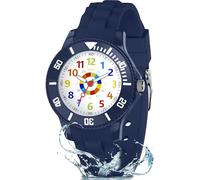 Ayybboo Reloj Niño,Analógico Educativo Infantil para Aprender la Hora,Resistente al Agua 3ATM,Correa de Silicona Suave,Fácil de Leer, Niños Niñas 4-12 Años (Azul)