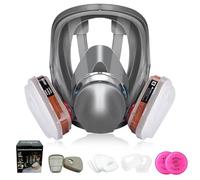 Ayybf Mascarilla De Respirador De Cara Completa con Filtros, 13 En 1 6800 Mascarilla De Protección Contra El Polvo En Aerosol De Pintura Reutilizable, Ideal Para Pintar En Aerosol, Rociar Automóviles