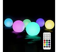 AYYDS 6 luces flotantes para piscina, lámpara de jardín LED para spa, IP68, resistente al agua, cambio de color, luz nocturna, lámpara de jacuzzi, lámpara de jardín, exterior