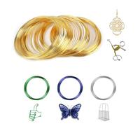 AYYDS Alambre de aluminio para manualidades y joyas, 50 m, alambre de aluminio de 2 mm/3 mm, alambre flexible para manualidades, modelismo, arte floral, fabricación de joyas (dorado, 3 mm)