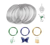 AYYDS Alambre de aluminio para manualidades y joyas, 50 m, alambre de aluminio de 2 mm/3 mm, alambre flexible para manualidades, modelismo, arte floral, fabricación de joyas (plata, 3 mm)