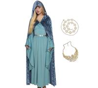 AYYOHON Arwen - Disfraz de reina princesa Arwen para mujeres adultas, vestido renacentista Midevil para Halloween, cosplay