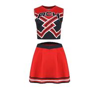 AYYOHON Disfraz de animadora para mujer, conjunto de falda corta, tréboles, disfraz de animadora para Halloween, cosplay, uniforme, talla M