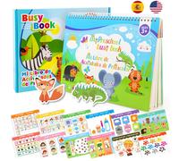 Ayyomo espaol e ingls Libros ocupados para nios pequeos - Libro de actividades preescolares bilinges para 3 4 aos - Actividades de aprendiz