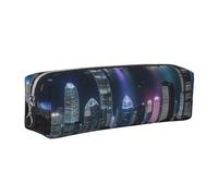 AYYQWE Aerial Night of View Hong Kong - Estuche unisex para lápices, oficina, viajes, papelería, organizador de almacenamiento, Silver, One Size, Organizador de bolsas