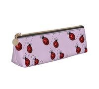 AYYQWE Art Ladybug Tracks - Estuche triangular de gran capacidad con cremallera, para maquillaje, escuela, universidad, White, Talla única