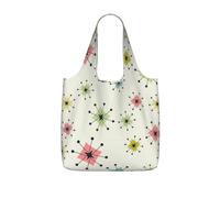 AYYQWE Atomic Stars - Bolsa de compras plegable y reutilizable con estampado de estrellas retro para viajes, gimnasio, mochila de viaje o camping