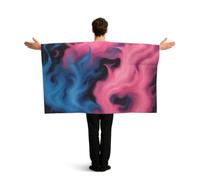 AYYQWE Bandera patriótica azul y rosa con estampado de fuego, con mangas, accesorio para disfraz, eventos festivos, celebraciones