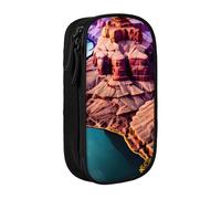 AYYQWE Beauty Grand Canyon - Estuche práctico con múltiples compartimentos para oficina, viajes, escuela, arte, suministros diarios, Black, Talla única, Bolsillo para el paquete