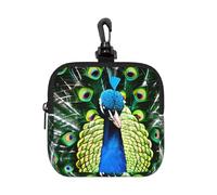 AYYQWE Bolsa de almacenamiento cuadrada con estampado de pavo real fresco para viajes, artículos de aseo personal, oficina, viajes, viajes, bolsa organizadora de regalo