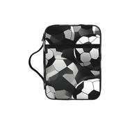AYYQWE Bolsa de almacenamiento de la Biblia con estampado de balón de fútbol en blanco y negro, impermeable, para el hogar, iglesia, viajes, servicio de adoración