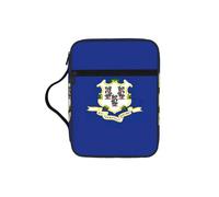 AYYQWE Bolsa de almacenamiento de la Biblia con estampado de bandera del estado de Connecticut para hombres y mujeres, impermeable, para el hogar, iglesia, viajes, servicio de adoración