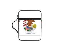 AYYQWE Bolsa de almacenamiento de la Biblia con estampado de bandera del estado de Illinois para hombres y mujeres, impermeable, para el hogar, iglesia, viajes, servicio de adoración