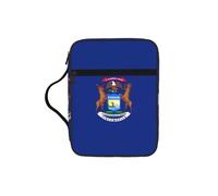 AYYQWE Bolsa de almacenamiento de la Biblia con estampado de bandera del estado de Michigan para hombres y mujeres, impermeable, para el hogar, iglesia, viajes, servicio de adoración