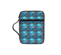 AYYQWE Bolsa de almacenamiento de la Biblia con estampado de delfines, tortugas marinas, tiburones, pulpos, arrecifes de coral, para hombres y mujeres, resistente al agua, para el hogar, iglesia