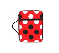 AYYQWE Bolsa de almacenamiento de la Biblia con estampado de lunares rojos y blancos para hombres y mujeres, impermeable, para el hogar, iglesia, viajes, servicio de adoración