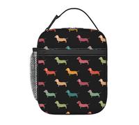 AYYQWE Bolsa de almuerzo con estampado de perros salchicha y práctica bolsa de almuerzo aislada para pesca, escuela, oficina, playas