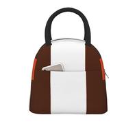 AYYQWE Bolsa de comida térmica funcional con estampado de rayas naranjas y blancas, portátil, para escuela, picnic, viajes, rutina diaria