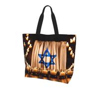 AYYQWE Bolsa de hombro de gran capacidad con estampado de bandera israelí, uso diario, viajes, trabajo, ligero, casual, salidas de compras