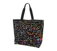 AYYQWE Bolsa de hombro de gran capacidad con estampado de fórmula matemática, uso diario, viajes, trabajo, salidas informales, compras