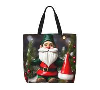 AYYQWE Bolsa de hombro de gran capacidad con estampado de gnomos tradicionales de Navidad, para compras, viajes, playa, trabajo