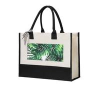 AYYQWE Bolsa de lona con estampado de hojas de plátano y palmera tropical, unisex, bolsa de hombro de gran capacidad, para compras, viajes, oficina