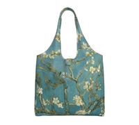 AYYQWE Bolsa de lona extragrande con estampado de almendros y flores de almendro para compras diarias, viajes, escapadas de fin de semana